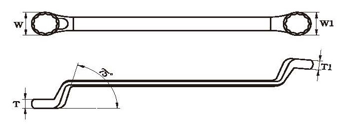 1103M/A Double Ring Wrench 75° Offset