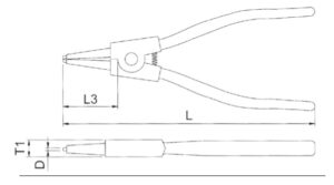 1851- External Circlip Plier- Straight Pattern