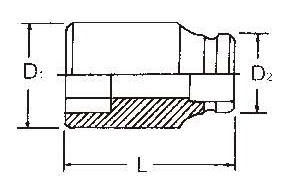 84400M/A - 1/2"Drive Impact Socket (6 Point)