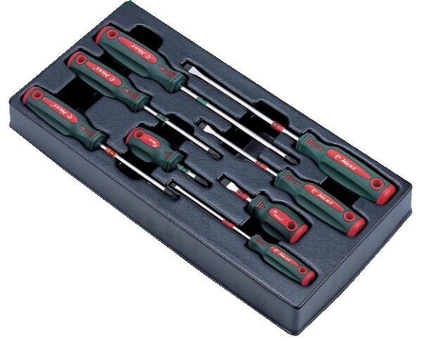 TT-10/ Screwdriver Set in 8 Pcs (Octagonal Handle) Plastic Tray