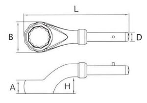 1505 70 degree single ring wrench