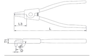 1857- External Circlip Pliers- Bent Pattern