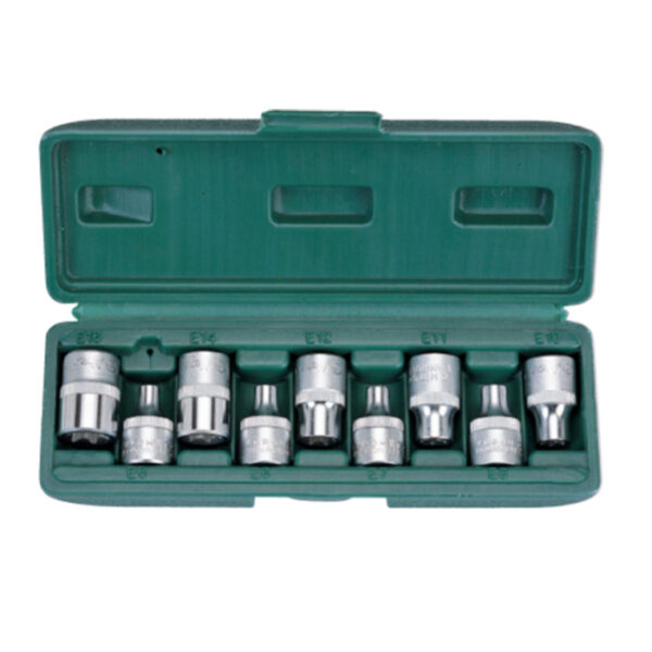 3609E-Star Socket Set- 3/8" Drive- 9 Pcs