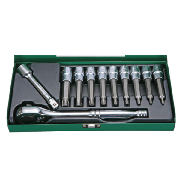 46024-411P- Bit Socket Wrench Set- 1/2" Drive- 11 Pcs