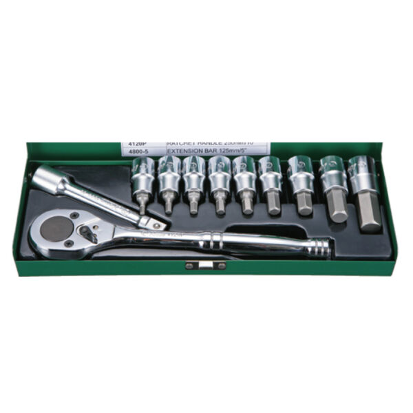 46026-11P- Bit Socket Wrench Set- 1/2" Drive- 11 Pcs