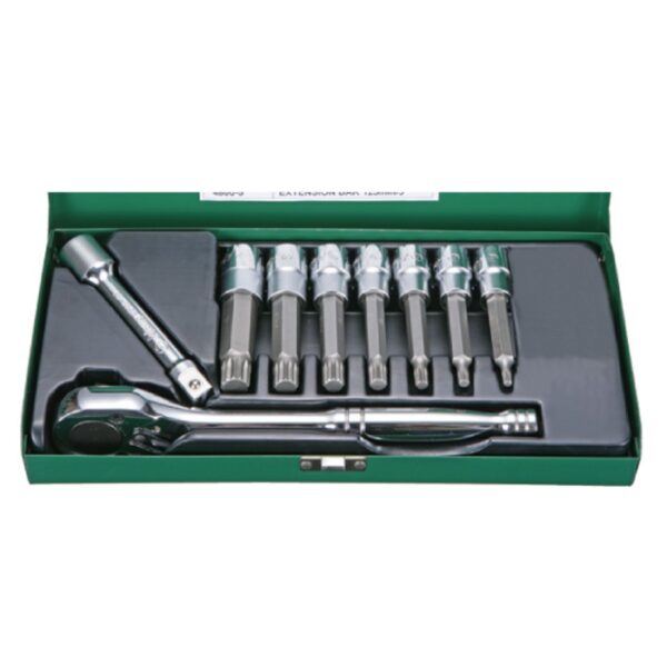 46028-409P- Bit Socket Wrench Set- 1/2" Drive- 9 Pcs