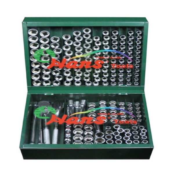 Socket Wrench Set in Metal Display Stand- 1/2" Drive- 125 Pcs