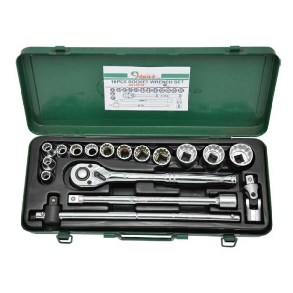 4618PM- Socket Wrench Set- 1/2" Drive- 17 Pcs