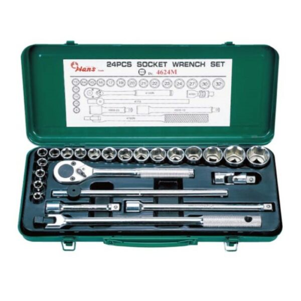 4624M-Socket Wrench Set- 1/2" Drive- 24 Pcs