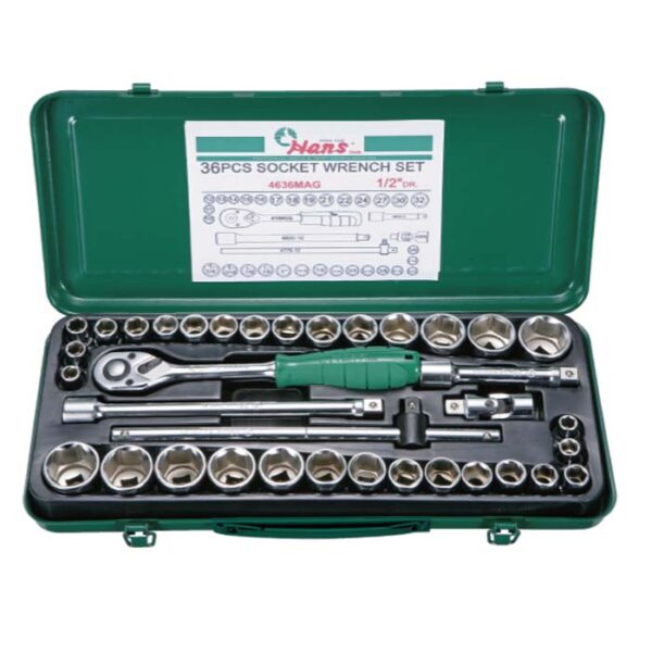 4636MAG- Socket Wrench Set- 1/2" Drive- 36 Pcs